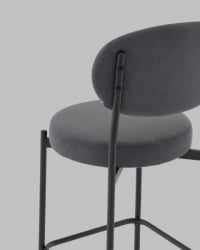 Стул Полубарный Бриф ДД ПБ велюр темно-серый / DD