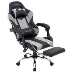 Кресло компьютерное CРОМЕКС (КРОМЕКС) Ваве ГМ-145 экокожа черное/серое / CROMEX Wave GM-145