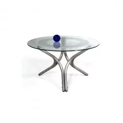Придиванный столик Дуэт 6 Металлик/ прозрачное