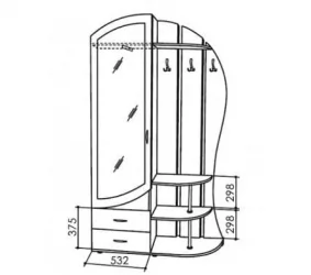Прихожая Рада (с зеркалом) Венге/дуб млечный