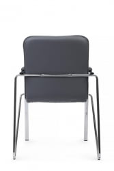 Стул Самба с мягкими подлокотниками SMB-01H Хром гальв. Серый