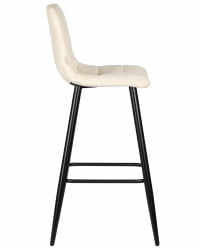 Стул барный DOBRIN NICOLE (черные матовые ножки, кремовый велюр (108-113))