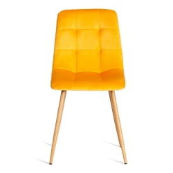 Стул CHILLY (mod. 7094-1) вельвет/металл, 44,5х52,5х86 см, yellow (желтый) HLR41 / натуральный