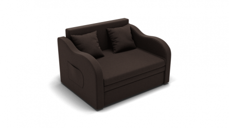 Коричневый диван Бали (ЗР) Цвет фасада: Коричневый; Тип: Прямой; Материал фасада: Металл/Велюр