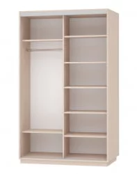 Шкаф-купе двухдверный Экспресс Дуо 1400х2200h Белая орхидея/Белый снег