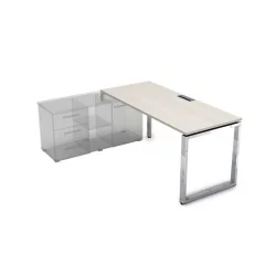 Стол рабочий, прямолинейный три опоры, левый GLOSS LINE НСТЛ-О.989 Ivory