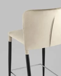 Стул полубарный Лори велюр Бежевый ножки металл