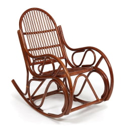Кресло-качалка VIENNA (разборная) / без подушки / ротанг top quality, 58x133x102 см, Pecan (орех)