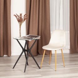 Металлический стул BREEZE (mod. 4724) вельвет/металл, 44 х 53 х 87 см, Light beige (светло-бежевый) HLR1 / натуральный