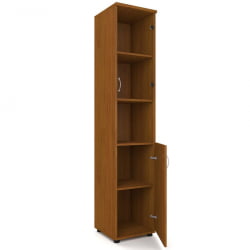 Шкаф для документов узкий с прозрачными стеклами Р.П-4СБ Дуб Сонома светлый