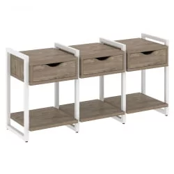 Тумба на регулируемых опорах наборная. Вариант №4 LOFT VR.L-TN-4.O Металл белый Тиквуд темный