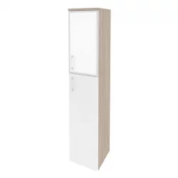 Шкаф высокий узкий правый ONIX O.SU-1.7R(R) white Дуб Аттик/Белый