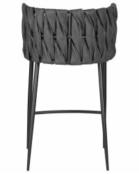Стул полубарный DOBRIN AMELIA COUNTER (серая ткань (F-48), темно-серый винтажный PU (MF-12))