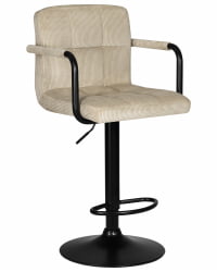 Стул барный ДОБРИН КРУГЕР АРМ БЛАCК (бежевый вельвет (ЛАР-Е2041-04)) / DOBRIN KRUGER ARM BLACK (LAR-E2041-04))