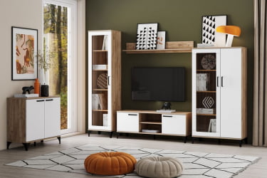 Шкаф для посуды Марсель НМ 013.06 Меренга Дуб Крафт табачный