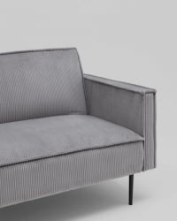 Диван прямой Кассель велюр рельефный светло-серый