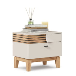 Тумба прикроватная правая Нильс ЛД 423.030.000 Кашемир/Дуб Тортуга