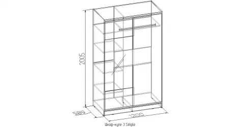 Шкаф-купе 3 Simple Венге