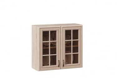 Шкаф кухонный 800 со стеклом Кантри ЛД 235.272.000 Сономе эйч светлая