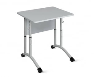 Школьная парта 1-местный регулируемый (рост 5-7) 600х500 мм ЛДСП Ясень шимо светлый/Металл Серый