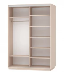 Шкаф-купе двухдверный Экспресс Дуо Комби 1600х2200h Дуб молочный