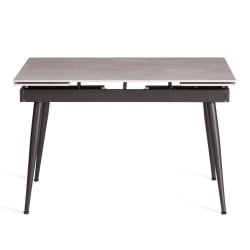 Раздвижной стол Lord Grey/Лорд Грей столешница керамика (матовая) /опоры металл, светло-серый/черный, (120+30+30)x80x75 см