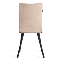 Стул обеденный La Rousse (2 шт. в упаковке) NEW, велюр, бежевый/черный, 7, 45х55х93 см