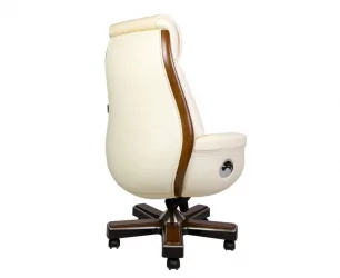 Кресло руководителя Трон кожа Слоновая кость
