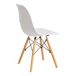 Стул CINDY (EAMES) (mod. 1801) дерево бук/металл/сиденье пластик, 45x51x82 см, White (белый)