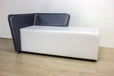 Диванная секция Джокер с левым подлокотником Белый-серебро