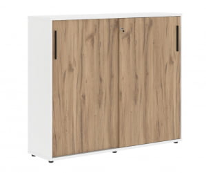 Шкаф с дверьми-купе EDIS EMC 1643 Дуб Денвер светлый Черный Белый