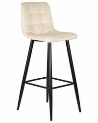 Стул барный DOBRIN NICOLE (черные матовые ножки, кремовый велюр (108-113))