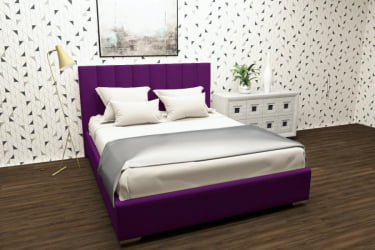 Кровать 80 на 200 Терра без основания Материал фасада: Металл/Велюр; Спальное место: 800х2000 мм; Цвет: Фуксия