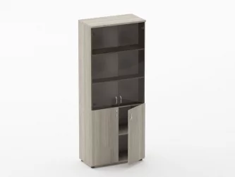 Шкаф высокий со стеклом Twin 16.16.131 Дуб Сантана светлый