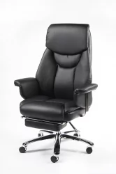 Кресло офисное Парламент H-2021-35 black leather Черный