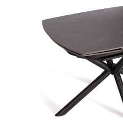 Стол обеденный Winston/Винстон столешница керамика (матовая) /опоры металл, темно-серый/черный, (120+30+30)x80x75 см