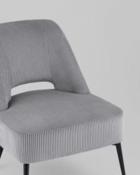 Кресло лаунж Бостон велюр рельефный светло-серый