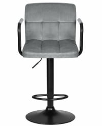 Стул барный DOBRIN KRUGER ARM BLACK (серый велюр (MJ9-75))
