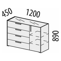 Тумба прикроватная Монако 903.23 Дуб Вотан / Белый шпон / Альпийский белый