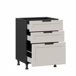 Тумба кухонная 600 с 3 ящиками (4) Джамис ЛД 296.140.000.135 Черный Кашмир