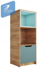 Стеллаж RICH СЖ-002 Миндаль/Глиняный серый/дуб крафт золотой