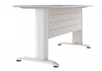 Парта двухместная Де Гласси А перфорированный экран ЛДСП Дуб Сантана/ Металл Серый