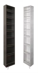 Дизайнерский шкаф в белом глянцевом стекле Лупо Шелф (левый) Беленый дуб