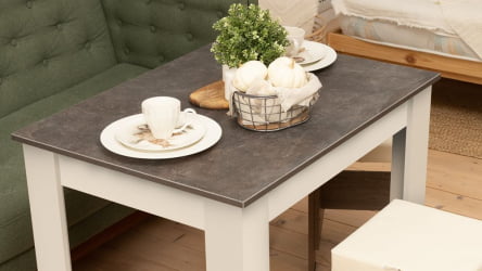 Стол обеденный Промо тип 1 Белый/Ателье темный