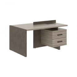 Стол руководителя правый WOOD&STONE СФ-531332 Дрифтвуд Бетон Чикаго темный