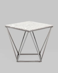 Стол квадратный Авалон 61*61 black Серый мрамор