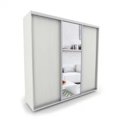 Шкаф-купе зеркало лдсп Акцент-Сим ДЗ 1500х600 Выбеленное дерево