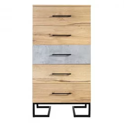 Комод Loft с 5 ящиками Дуб натур-Бетон