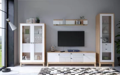 Шкаф двухстворчатый с зеркалом Бари ЛД 698.190.000 Дуб Золотой Белый