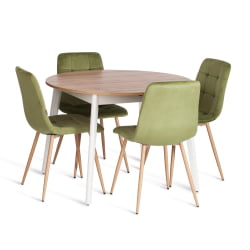 Металлический стул CHILLY (mod. JSC-220) Велюр/металл , 44,5х52,5х88 см, Green (зеленый) HLR54 / натуральный